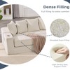 QingMoon Pull Out Loveseat Sofa, Foldable Floor Couch Bed, Corduroy Boneless Sofa with 5 Pillows, Side Pocket, Cup Holders for Living Room, Bedroom - 4 of 4