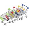 Juvale Mini Shopping Cart - 4-Pack Desk Organizers, Pen Pencil Holder Storage Toy For Stationery Supplies, 4 Colors, 3.25 X 4.375 X 4.75 Inches - 2 of 4