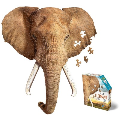 Madd Capp Games I AM Elephant 300 Piece Animal Head-Shaped Jigsaw Puzzle