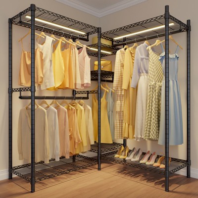 VIPEK Classic L6 Heavy Duty Clothes Rack L Shape Clothing Rack 5-Tier Wire Garment Rack Freestanding Closet, Max Load 850LBS