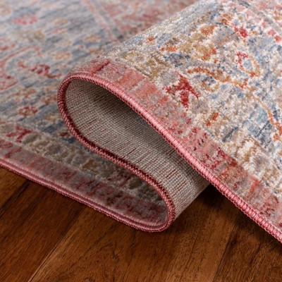 Kenitra Vintage-Style Blue Medallion 5' x 8' Synthetic Area Rug