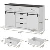 Farmhouse 6 Drawers Dresser for Bedroom with Sliding Barn Doors, Wood Dresser & Chest of Drawers, Rustic Dresser TV Stand, Dresser Organizer - 2 of 4