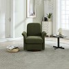 Lyngins Linen Swivel Accent Chairs with Wood Base,Upholstered Swivel Arm Chairs for Living Room,Bedroom - 2 of 4