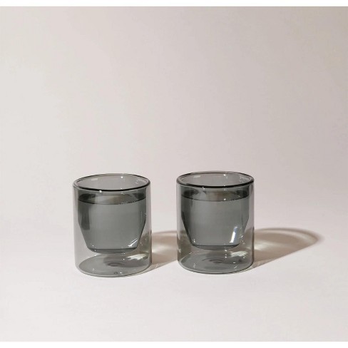 Yield 6oz Double Wall Glasses (Gray - Set of 2)