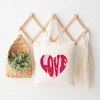 City Creek Prints Pink Love Heart Distressed Canvas Tote Bag - 15x16 - Natural - 2 of 2