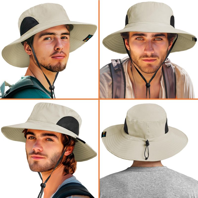 SUN CUBE Wide Brim Sun Hat Adults, Fishing Hats Sun UV Protection, Hiking Bucket Hat Safari Beach Boonie, UPF 50+, 3 of 8