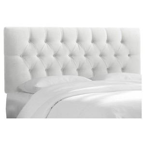 King Edwardian Microsuede Tufted Headboard Premier White - Skyline Furniture