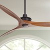 52" Casa Vieja Rustic Farmhouse 3 Blade Indoor Ceiling Fan with Remote Matte Black Walnut Solid Wood for Living Kitchen Bedroom Dining Room Office - 2 of 4