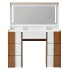 Infurnic Makeup Vanity Tables Set with Lights in Openable Mirror, Drawers and Cabinets and Shelves, for Bedroom, Multicolored 44.39"*15.94"*52.76" - 4 of 4