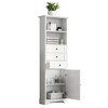 Ridstar 68.3 in. H White Modern Bathroom Storage Cabinet with 3 Drawers and Adjustable Shelves - 2 of 4