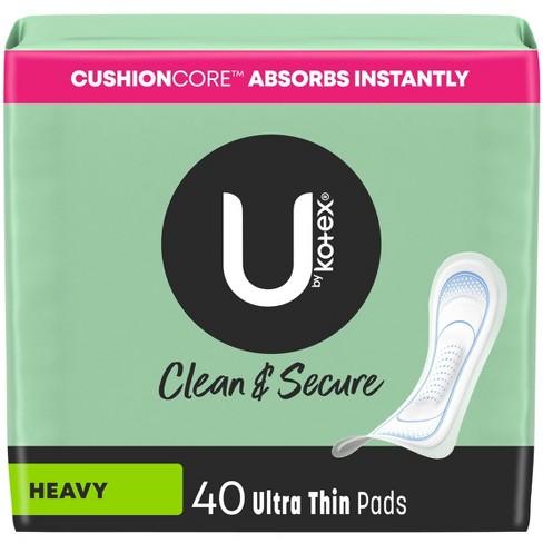 U by Kotex Clean & Secure Heavy Ultra-Thin Feminine Fragrance Free Pads - Unscented - image 1 of 4