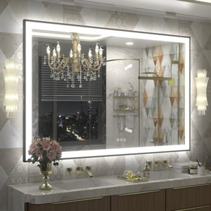 Apmir Super Bright Front & Back LED Lighted Anti-Fog Aluminum Alloy Framed Tempered Glass Bathroom/Vanity Mirror with ETL & 3-Year Warranty - 1 of 4