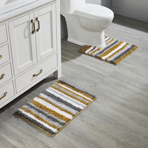 Better Trends Griffie Bath Rug Set – 4-Piece Non-Slip Tufted Polyester, Yellow