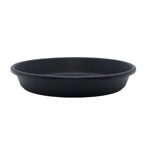 The HC Companies Classic Plastic 17.5" Round Plant Flower Pot Planter Deep Saucer Drip Tray for Indoor or Outdoor Settings, Fits 20" Pots, Black - 1 of 2