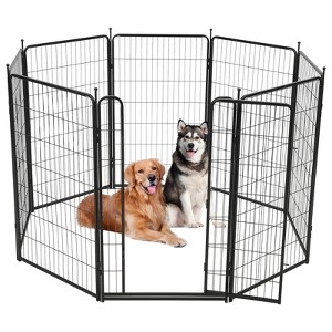 Dog Playpen,48 Inch(H) 18 Ft(L) 8 Panels Dog Fence Indoor/Outdoor ,Heavy Duty Metal Pet Puppy Exercise Pen,  Wide Door Low Threshold - 1 of 4