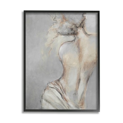 Stupell Traditional Portrait Nude Woman Baroque Painting Framed Giclee