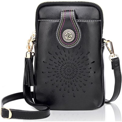 BEAFUP Small Crossbody Bags for Women, Lightweight Vegan Leather Cell Phone Purse, Cute Purses with Tassels