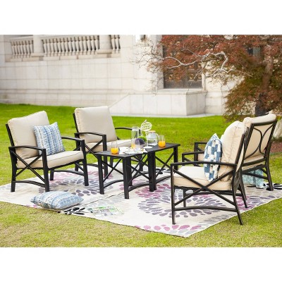 Sy Steel Patio Furniture Target, Patio Festival 5 Piece Outdoor Dining Set