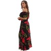 Riviera Sun Womens Floral Printed High Slit Off-Shoulder Rayon Crepe Printed Maxi Dress for Women - 2 of 3