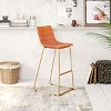 Zuo Adele Barstool (Set of 2) Orange & Gold - 2 of 2