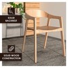 LeisureMod Dining Chair in Oak Wood Contemporary Accent Armchair with Open-Back Design Set of 4 Rivo Collection - 4 of 4