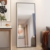 71x32 Inch Full-length Mirror with Shatterproof Backing, Adjustable Tilt & Reinforced Steel Frame, Black - 4 of 4