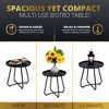 Kinger Home 3-Piece Outdoor Patio Bistro Table and Chairs Set of 2, Rattan Wicker Cast Aluminum Patio Furniture, Green - 4 of 4