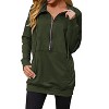 Nlife Women Merry Christmas Print Zipper Up Long Sleeve Kangaroo Pocket Sweatshirt Top Amy Green S - 2 of 4