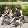 2-Seat Wooden Garden Bench with Table, Umbrella Hole, High Backrest, Armrests for Backyard, Patio, Garden - 4 of 4