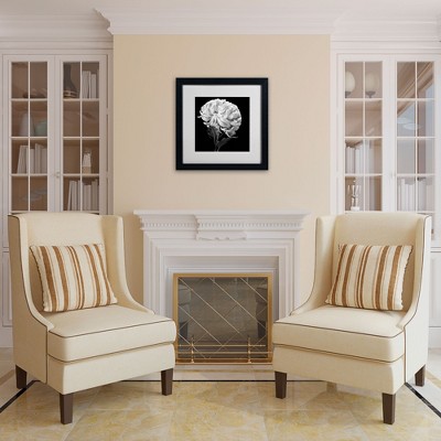 Michael Harrison Black and White Floral Canvas Print with Black Frame