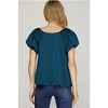 Women's Samantha Short Puff Sleeve Woven Blouse - SHE + SKY - 2 of 2