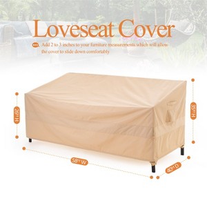 Waterproof Outdoor Patio Sofa/Loveseat/Bench Cover - Beige - Dancing Garden Collection - 1 of 4