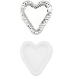Unique Bargains Decorative Trinket Ceramic Jewelry Tray for Earrings Necklaces 6.1x5.3x1.0 inch - 1 of 4