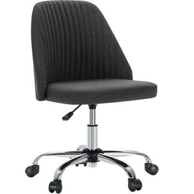 CENGHU Criss Cross Chair with Wheels, Armless Home Office Desk Chair, Vanity Chair for Small Spaces Height Adjustable