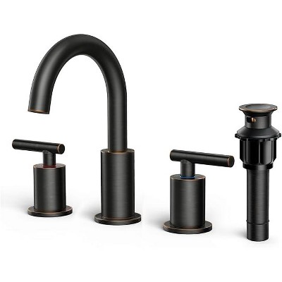Mixxidea Bathroom Faucet 3 Hole, 8" Oil Rubbed Bronze