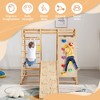 Indoor Playground, 8-in-1 Climbing Toys For Toddlers, Wooden Indoor Playground With Slide, Swing, Climbing Rock, Climbing Net, Rings And More - 2 of 4