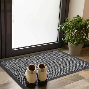 Evideco French Home Goods Heavy-Duty Non-Slip Rubber Door Mat for High Traffic Areas - Available in Multiple Sizes and Colors - 1 of 4