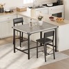 Garvee 3-Piece Dining Table Set W/Footrest & 2 Upholstered Chairs, High Table and Chairs Set with Corner Protector, for Pub, Dining - 3 of 4