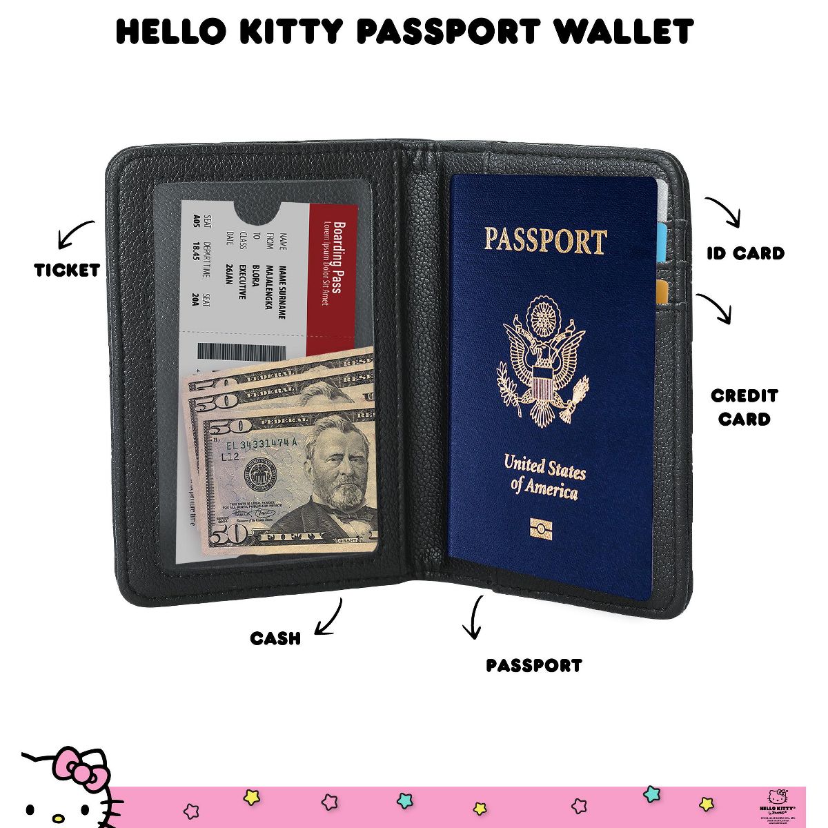 Sanrio Hello Kitty Embossed Passport Holder - thumbnail 2