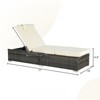 VisioGear Patio 2-Piece Pool Chairs Tanning Lounges with Storage, Beach Recliners with Adjustable Backrest, Beige, 77"*25"*14.8" - 2 of 4