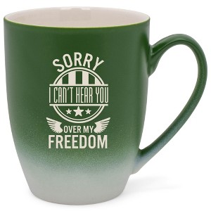100 North United States of America 10 Ounce Green and White Two Toned Ombre, Comfortably Fits Your Hands, Ceramic Tea Coffee Cup Mug, Sorry I Can't - 1 of 1