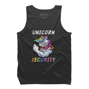 Men's Design By Humans Halloween Dad Mom Daughter Adult Costume - Unicorn Security By MINHMINH Tank Top - 1 of 3