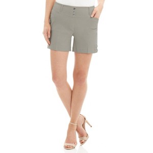 Rekucci Women’s Pull-On Stretch Dress Shorts with Pockets – Stylish & Comfortable Summer Essential - Silver, 14 - 1 of 4