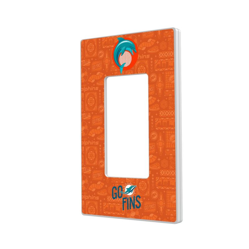 Keyscaper Miami Dolphins 2024 Illustrated Limited Edition Hidden-Screw Light Switch Plate, 1 of 2