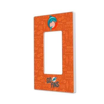 Keyscaper Miami Dolphins 2024 Illustrated Limited Edition Hidden-Screw Light Switch Plate