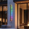 1-Light 37 in. Black Modern RGB LED Outdoor Wall Lantern Sconce, Waterproof Porch Light for Garden - 3 of 4