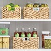 mDesign Hyacinth Braided Woven Pantry Bin Basket, Handles, 3 Pack, Natural/Tan - 3 of 4