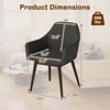 Costway Dining Chairs Set of 2 Upholstered Accent Chairs with Comfy Padded Backrest Beige/Black/Gray - 3 of 4