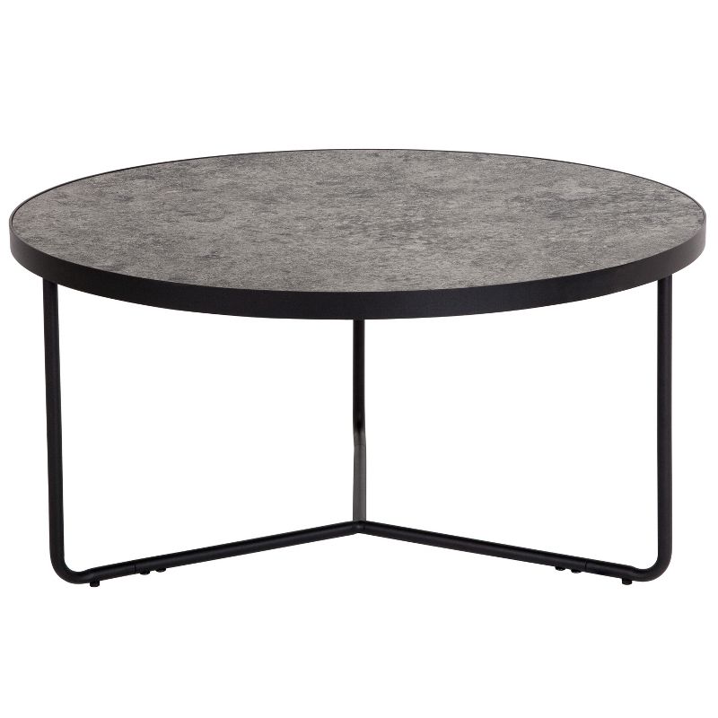 Flash Furniture Providence Collection 31.5" Round Indoor Living Room Coffee Table in Faux Concrete Finish, 1 of 3
