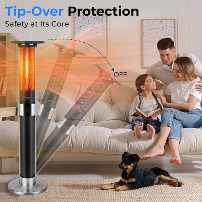 SereneLife 1500W Black Electric Infrared Patio Heater with Remote